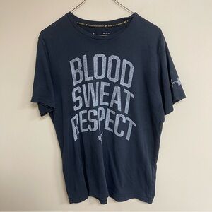 Under Armour x Project Rock Men Shirt M Black Blood Sweat Respect Tee